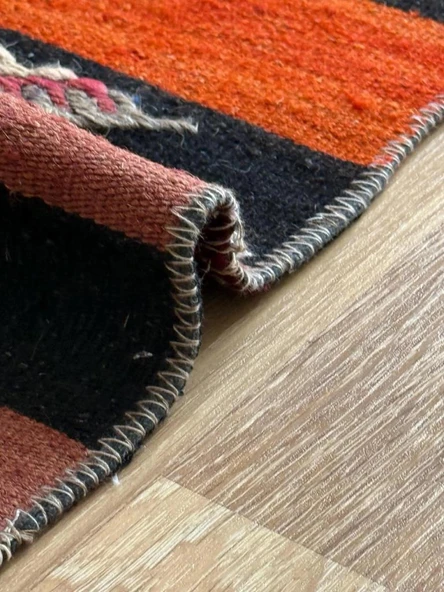 61x110 cm Küçük Çizgili Desen Kilim, El Dokuma Vintage Kilim, Ev ve Ofis için Harika Kilim, Benzersiz Ev Dekoru - 4