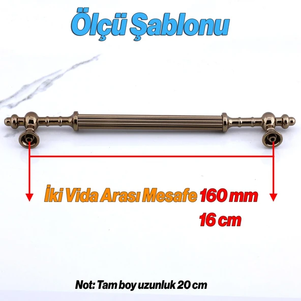 Metal Kulp 160 mm- 16 cm Mobilya Çekmece Mutfak Dolabı Dolap Kulpları Kulbu Kulpu Bronz Renk - Resim 2