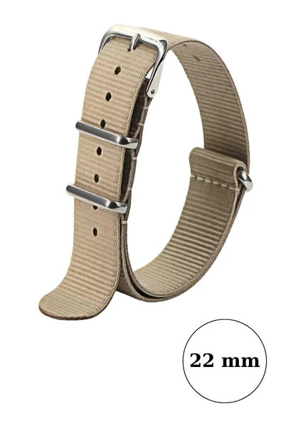Klasik Suya Dayanıklı Koku Yapmaz Sportif Renkli Nato Saat Kordonu 22 mm - 6