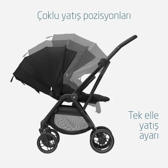 Maxi-Cosi Leona2-Cabriofix I-Size Tek Elle Katlanabilen Ultra Kompakt Çift Yönlü Seyahat Sistem Bebek Arabası Black - 5