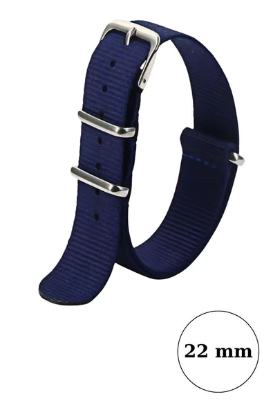 Klasik Suya Dayanıklı Koku Yapmaz Sportif Renkli Nato Saat Kordonu 22 mm - 7