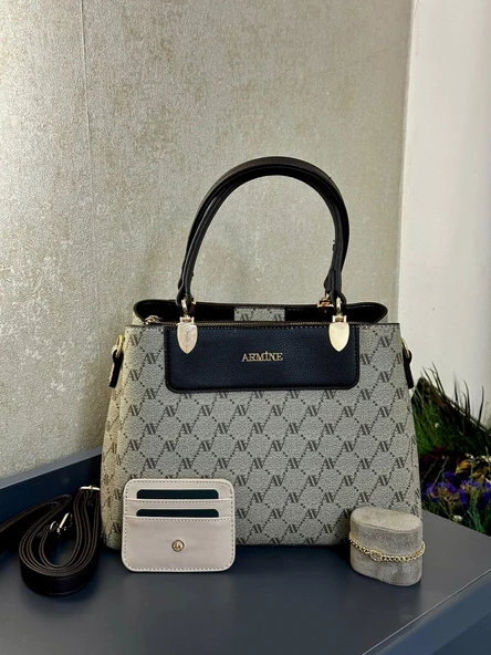 Armine Kartlık ve Bileklik Hediyeli El Ve Kol Çantası Omuz Çantası VS.BLKT.0140 - Resim 3