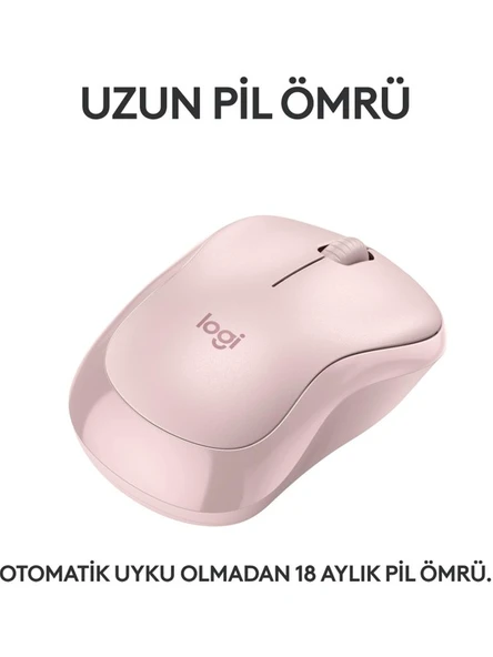Logitech M240 Sessiz Kompakt Kablosuz Bluetooth Mouse - Pembe - 3