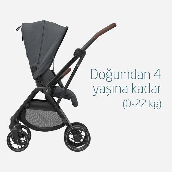 Maxi-Cosi Leona2-Cabriofix I-Size Tek Elle Katlanabilen Ultra Kompakt Çift Yönlü Seyahat Sistem Bebek Arabası Graphite - 4