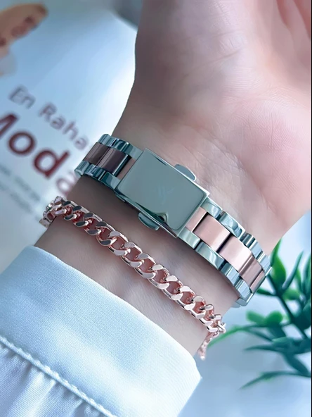 Daniel Klein Çelik Kordon 2 Yıl Garantili 3 Atm Suya Dayanıklı Kadın Kol Saati+Bileklik BDK.10790.6 - Resim 3