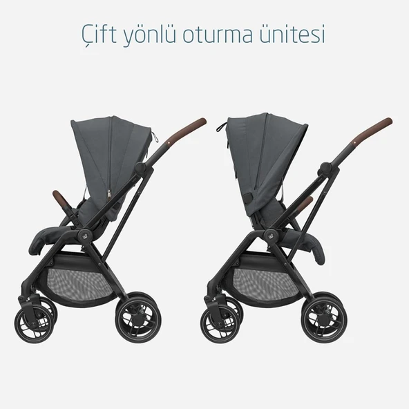 Maxi-Cosi Leona2-Cabriofix I-Size Tek Elle Katlanabilen Ultra Kompakt Çift Yönlü Seyahat Sistem Bebek Arabası Graphite - 6