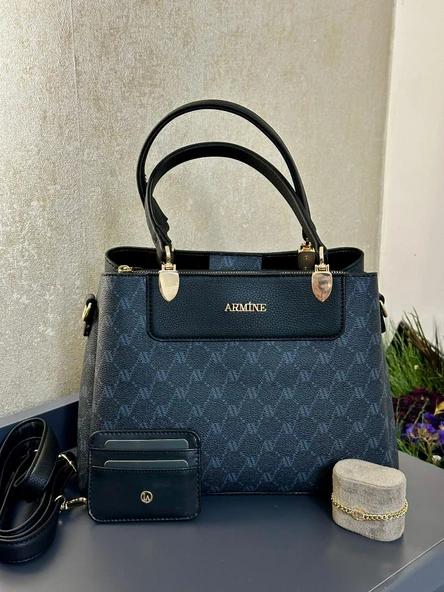 Armine Kartlık ve Bileklik Hediyeli El Ve Kol Çantası Omuz Çantası VS.BLKT.0139 - Resim 3