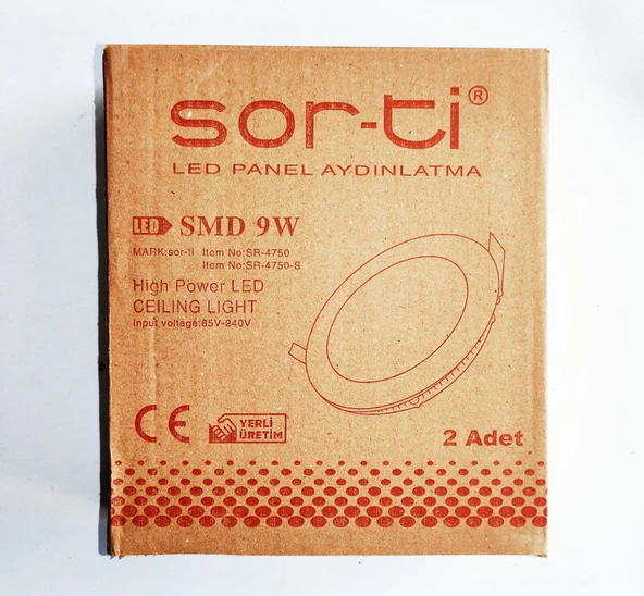 9 W. SPOT PANEL LED BEYAZ KASA VE IŞIK