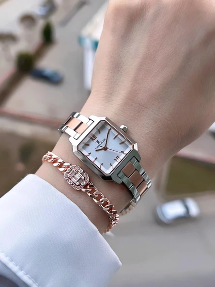 Daniel Klein Çelik Kordon 2 Yıl Garantili 3 Atm Suya Dayanıklı Kadın Kol Saati+Bileklik BDK.10790.6 - Resim 2