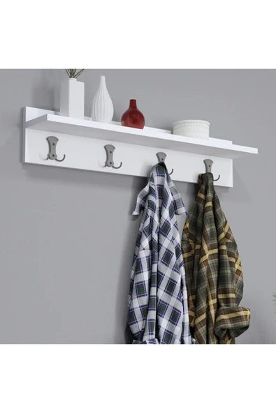 Ferniso Mobilya 80 cm Duvar Askılık Beyaz - 3