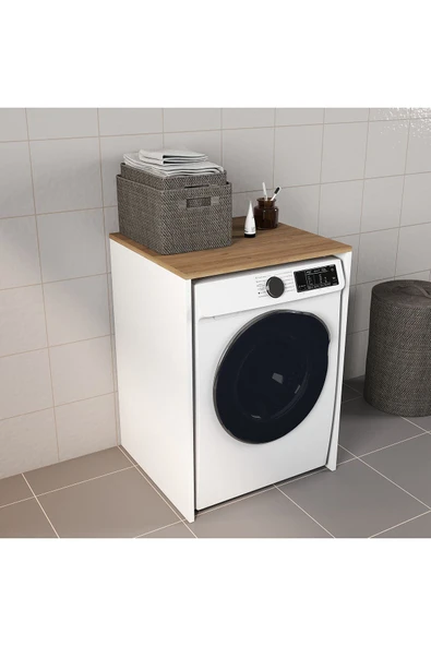 Ferniso Mobilya Çamaşır Makinesı ve Kurutma Makinesi Dolabı Beyaz - 3