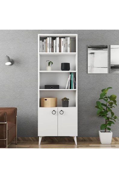 Ferniso Mobilya 2 Kapaklı Kitaplık Beyaz - 2