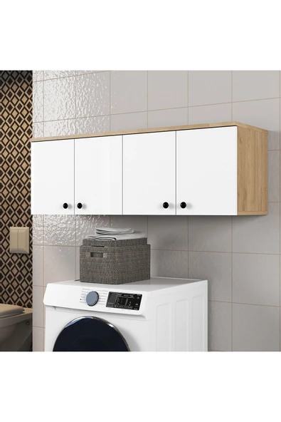 Ferniso Mobilya Banyo Dolabı 4 Kapaklı Beyaz