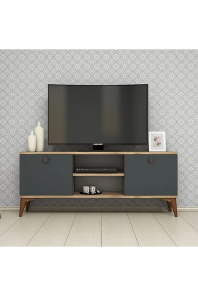 Ferniso Mobilya 120 cm Tv Ünitesi Çam-Antrasit - 2