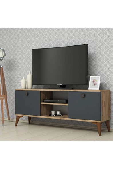 Ferniso Mobilya 120 cm Tv Ünitesi Çam-Antrasit