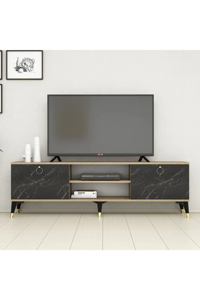 Ferniso Mobilya 160 cm Tv Ünitesi Çam-Mermer Desen - 3
