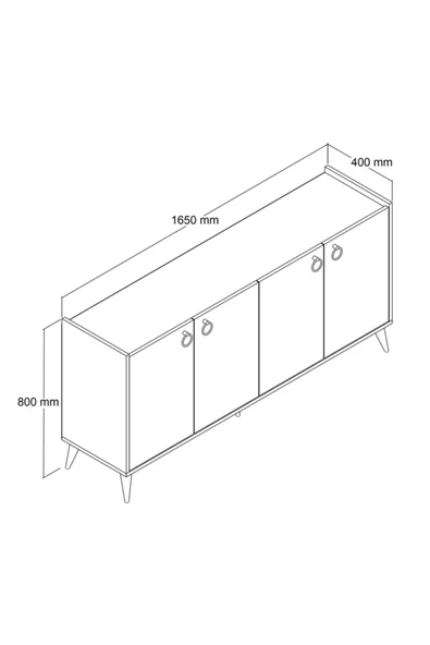 Ferniso Mobilya 165 Cm Konsol Çam-Mermer Desen - 4
