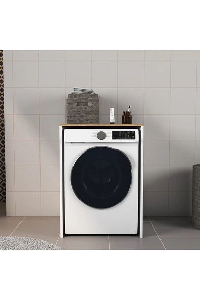 Ferniso Mobilya Çamaşır Makinesı ve Kurutma Makinesi Dolabı Beyaz - 2