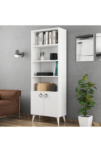 Ferniso Mobilya 2 Kapaklı Kitaplık Beyaz