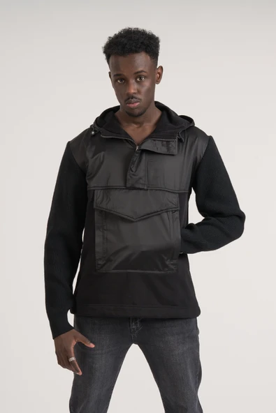 Regular Fit Kapşonlu Kanguru Cepli Sweatshirt - 7