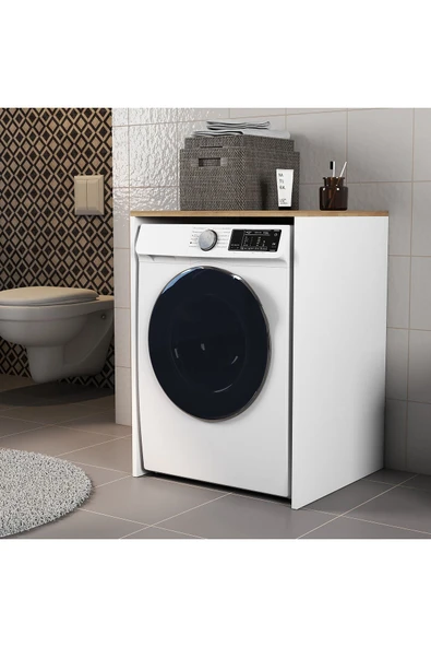 Ferniso Mobilya Çamaşır Makinesı ve Kurutma Makinesi Dolabı Beyaz