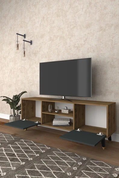 Ferniso Mobilya 138 cm Tv Ünitesi Çam-Antrasit - 3