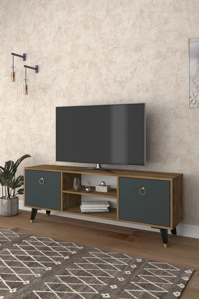 Ferniso Mobilya 138 cm Tv Ünitesi Çam-Antrasit - 2