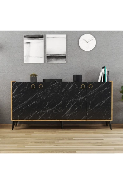 Ferniso Mobilya 165 Cm Konsol Çam-Mermer Desen - 2