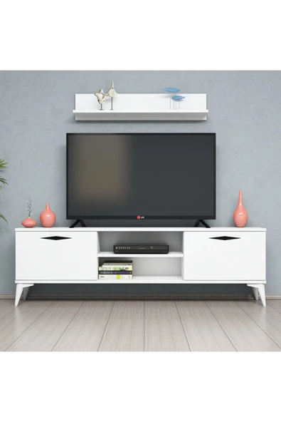 Ferniso Mobilya 160 cm Tv Ünitesi ( Raflı) Full Beyaz - 2