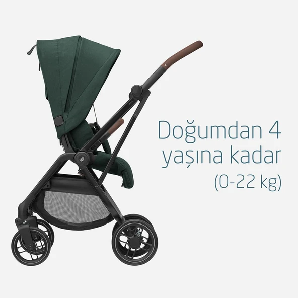 Maxi-Cosi Leona2-Cabriofix I-Size Tek Elle Katlanabilen Ultra Kompakt Çift Yönlü Seyahat Sistem Bebek Arabası Green - 4