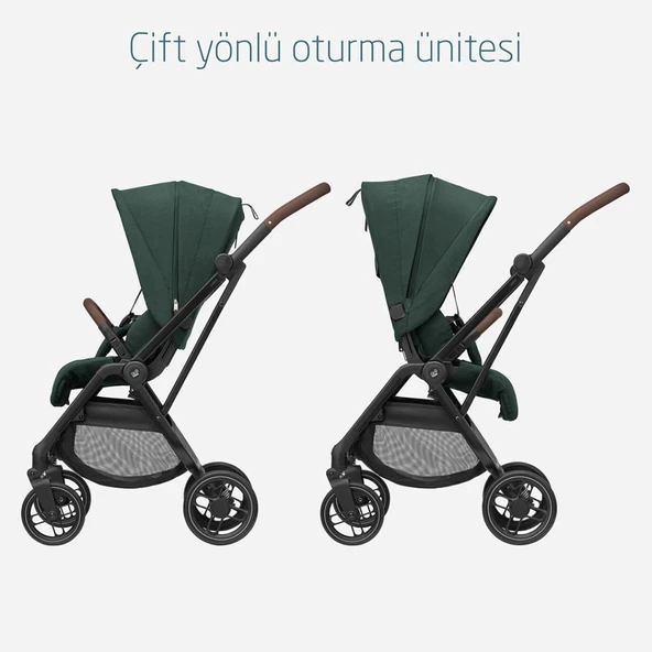 Maxi-Cosi Leona2-Cabriofix I-Size Tek Elle Katlanabilen Ultra Kompakt Çift Yönlü Seyahat Sistem Bebek Arabası Green - 6