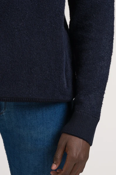 Regular Fit Kapşonlu Yan Fermuarlı Cepli Peluş Sweatshirt - 6