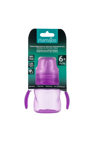 Damlatmaz Eğitici Kulplu Bardak, 160 Ml, Mor, 6 Ay , 1 Adet - 8