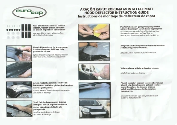 Cappafe Eurocap Kaput Koruyucu Kaput Rüzgarlığı Bağlantı Aparatı Klipsi Seti - 2
