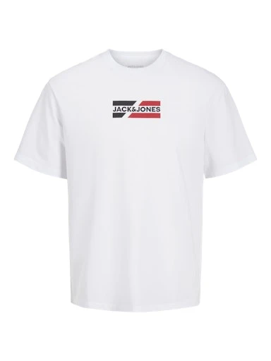 Jack Jones Erkek Jjcorp  Bisiklet Yaka Beyaz Tişört 12268415