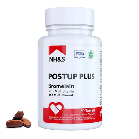 Drhaar Postup Plus 30 Tablet Bromelain (600mg) içeren Multivitamin ve Multimineral Kompleksi