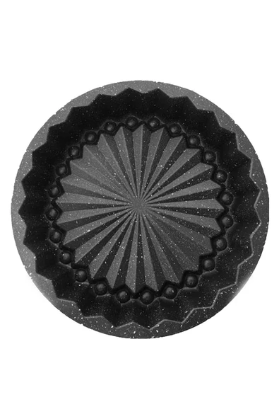 Nishev.com Evini Sev Hanımeli Yuvarlak Siyah Döküm Kek Turta Kalıbı 28cm - 2