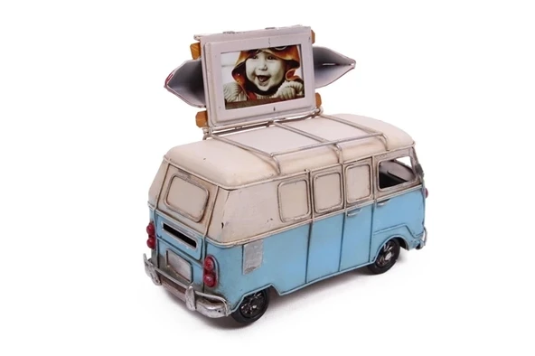 Dekoratif Metal Minibüs Çerçeveli Ve Kumbaralı - 7