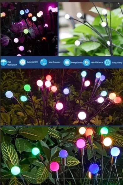 8 Led'li Güneş Enerjili Bahçe Çiti Aydınlatma Lamba (renkli) - 2