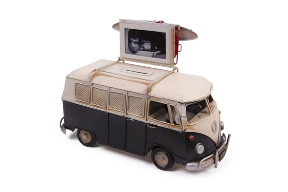 Dekoratif Metal Minibüs Çerçeveli Ve Kumbaralı - 6