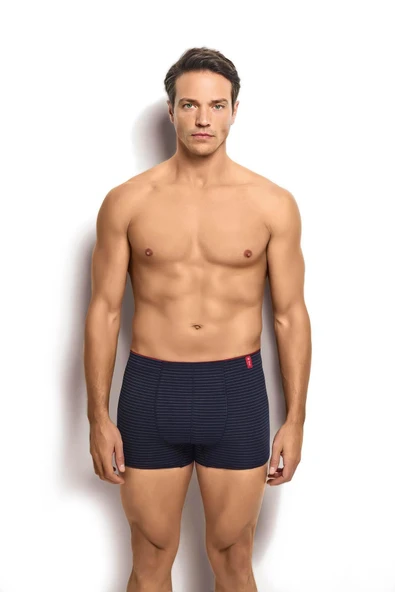 Jiber Erkek Havlu Kemer Pamuklu Çizgili Boxer