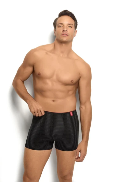 Jiber Erkek Havlu Kemer Pamuklu Çizgili Boxer - 7