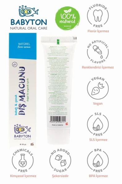 Babyton Organik Diş Macunu Natural 50 gr - 3