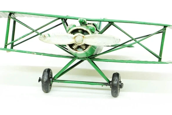 Dekoratif Metal Uçak Çift Kanatlı - 5