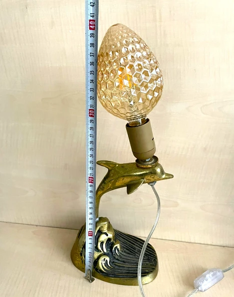 PİRİNÇ LAMBA CAM LAMBA AĞIR MASA LAMBASI GECE LAMBASI - 4