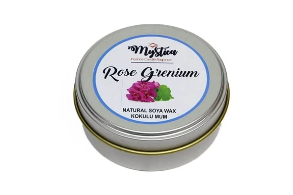 Soya Wax  Mum Kokulu Tenekede Rose Grenium - 2