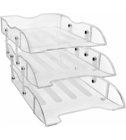 8808 Hareketli Evrak Rafı 3 Katlı Şeffaf - Resim 2