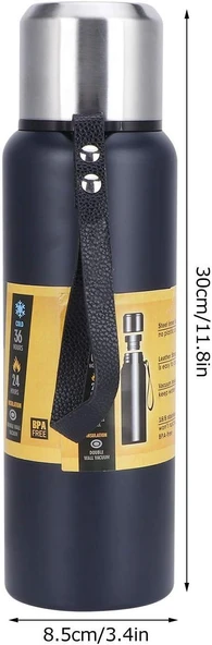 Perlotus 304 L Çelik 750 ml Vakumlu Lacivert Kamp ve Piknik Termosu - 5