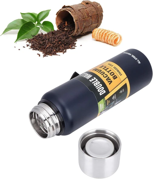 Perlotus 304 L Çelik 750 ml Vakumlu Lacivert Kamp ve Piknik Termosu - 6