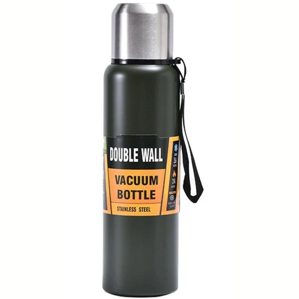 Perlotus 304 L Çelik 750 ml Vakumlu Yeşil Kamp ve Piknik Termosu